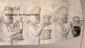  Presentation with ancient iran - Presentation design consisting of ancient-wall-with-bas-relief background and a lemonade colored foreground