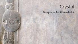  Presentation with ancient persian - Audience pleasing theme consisting of ancient-wall-with-bas-relief backdrop and a light gray colored foreground