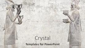  Presentation with donation - Audience pleasing slide deck consisting of ancient-wall-with-bas-relief backdrop and a light gray colored foreground