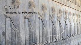  Presentation with ancient iran - Theme featuring ancient-wall-with-bas-relief background and a light gray colored foreground