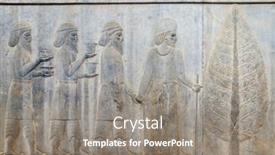  Presentation with ancient iran - PPT layouts consisting of ancient-wall-with-bas-relief background and a gray colored foreground