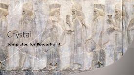  Presentation with ancient iran - Presentation design consisting of ancient-wall-with-bas-relief background and a  colored foreground