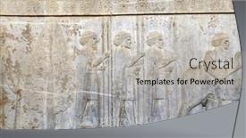  Presentation with ancient iran - Slide set with ancient-wall-with-bas-relief background and a  colored foreground