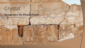  Presentation with zoroastrian - PPT layouts having ancient-wall-with-bas-relief background and a coral colored foreground