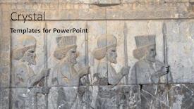  Presentation with ancient iran - Slide set featuring ancient-wall-with-bas-relief and a soft green colored foreground