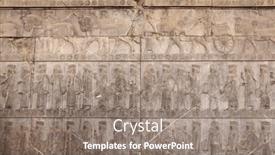  Presentation with ancient iran - Presentation design having ancient-wall-with-bas-relief and a gray colored foreground
