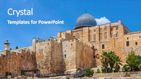  Presentation with ancient israel - Beautiful PPT theme featuring ancient walls and al aqsa backdrop and a teal colored foreground