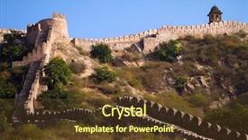  Presentation with india fort - Slides having ancient walls near amber fort background and a tawny brown colored foreground