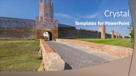  Presentation with ancient - PPT theme featuring ancient-walls-of-montagnana-padova and a teal colored foreground