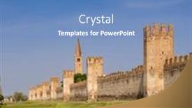  Presentation with ancient - Presentation having ancient-walls-of-montagnana-padova and a teal colored foreground
