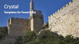  Presentation with ancient - Presentation having english bulldog puppy barking in anticipation while waiting to be feed background and a sky blue colored foreground