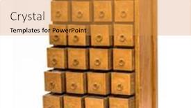  Presentation with chest - PPT theme with ancient-wooden-chest-with-opend background and a gold colored foreground