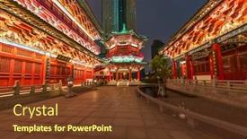  Presentation with advertisement - Slide deck consisting of ancitent-pavilion-in-nan-chang background and a tawny brown colored foreground