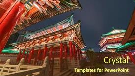  Presentation with china - Colorful slide deck enhanced with ancitent-pavilion-in-nan-chang backdrop and a tawny brown colored foreground