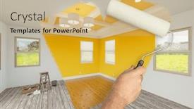  Presentation with reveal - PPT theme consisting of and-after-of-man-using background and a coral colored foreground