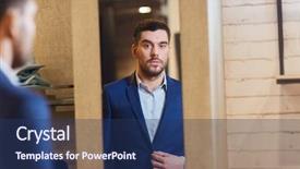  Presentation with people mall - Cool new presentation theme with and looking to mirror backdrop and a ocean colored foreground