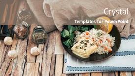  Presentation with saffron - Audience pleasing slides consisting of andalusian-fish-saffron-rice backdrop and a coral colored foreground