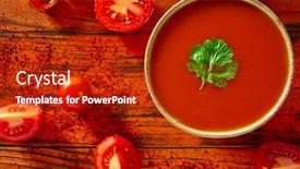  Presentation with classic homemade tomato sauce - Presentation theme consisting of gazpacho tomato sauce in monochrome background and a crimson colored foreground