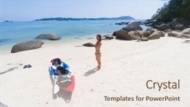  Presentation with solo travel - Audience pleasing slide deck consisting of andaman sea koh adang - solo backdrop and a  colored foreground