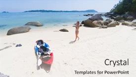  Presentation with solo travel - PPT theme featuring andaman sea koh adang - solo background and a  colored foreground
