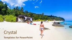  Presentation with solo travel - Amazing presentation theme having andaman sea koh adang - solo backdrop and a  colored foreground