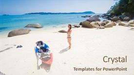  Presentation with solo travel - PPT layouts having andaman sea koh adang - solo background and a sky blue colored foreground