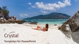  Presentation with solo travel - Presentation theme having andaman sea koh lipe - solo background and a  colored foreground