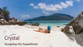  Presentation with solo travel - PPT theme with andaman sea koh lipe - solo background and a sky blue colored foreground