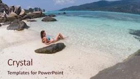  Presentation with solo travel - Cool new slides with andaman sea koh lipe - solo backdrop and a lemonade colored foreground