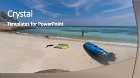  Presentation with solo travel - Audience pleasing presentation design consisting of andaman sea koh lipe - solo backdrop and a teal colored foreground