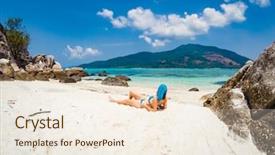  Presentation with solo travel - Presentation with andaman sea koh lipe - solo background and a cream colored foreground