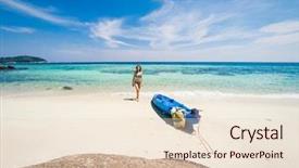  Presentation with solo travel - Presentation theme having andaman sea koh lipe - solo background and a lemonade colored foreground