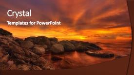  Presentation with tropical beach sunset - Colorful PPT theme enhanced with andaman sea phuket island kingdom backdrop and a  colored foreground