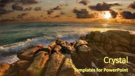  Presentation with sunset at venice beach palm - Presentation theme enhanced with andaman sea phuket island kingdom background and a tawny brown colored foreground