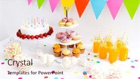  Presentation with party candles - Beautiful PPT layouts featuring candies anddrinks - party and festive concept backdrop and a lemonade colored foreground
