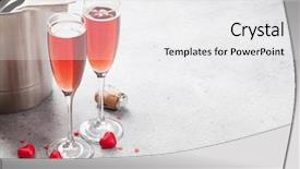  Presentation with candy heart - PPT theme with candies anddrinks - valentine's day greeting card background and a white colored foreground