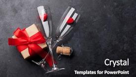  Presentation with greeting card - Colorful PPT theme enhanced with candies anddrinks - valentine's day greeting card backdrop and a dark gray colored foreground