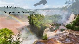  Presentation with waterfall - Presentation featuring andean-condor-fly-over-waterfall background and a light blue colored foreground
