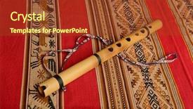  Presentation with flute - PPT theme enhanced with andean flute from south america background and a tawny brown colored foreground