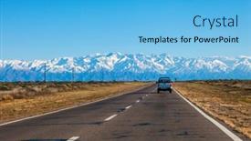  Presentation with mountain road up hill - Amazing presentation theme having andean-mountain-range-in-mendoza backdrop and a light blue colored foreground
