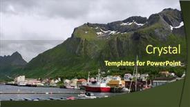  Presentation with norway - PPT theme enhanced with andenes pier gryllefjord ferry to lofoten islands norway background and a tawny brown colored foreground