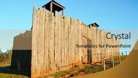  Presentation with fort - Amazing slides having andersonville wooden fort backdrop and a yellow colored foreground
