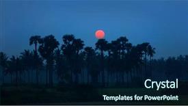  Presentation with rural india - PPT theme having andhra food - sunrise over coconut trees background and a navy blue colored foreground