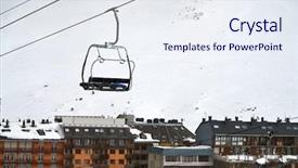  Presentation with ski - Presentation design having andorra in grandvalira sector background and a sky blue colored foreground