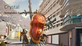  Presentation with artwork - Presentation design with andorra-la-vella-andorra-february background and a coral colored foreground