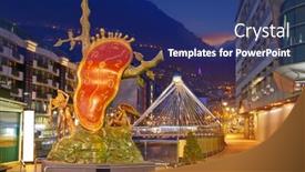  Presentation with artwork - Colorful presentation theme enhanced with andorra-la-vella-andorra-february backdrop and a navy blue colored foreground