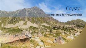  Presentation with mountains - Beautiful slide deck featuring andorra-pyrenees-mountains-near backdrop and a light blue colored foreground