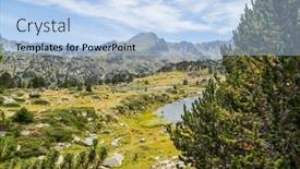  Presentation with mountains - Slide set featuring andorra-pyrenees-mountains-near background and a light blue colored foreground