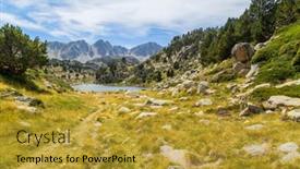  Presentation with mountains - Slides having andorra-pyrenees-mountains-near background and a gold colored foreground