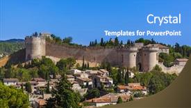  Presentation with fort - Audience pleasing presentation theme consisting of andre in avignon - provence france backdrop and a teal colored foreground